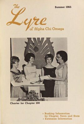 The Lyre of Alpha Chi Omega, Vol. 68, No. 4, Summer 1965